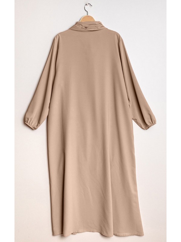 Abaya voile intégré beige