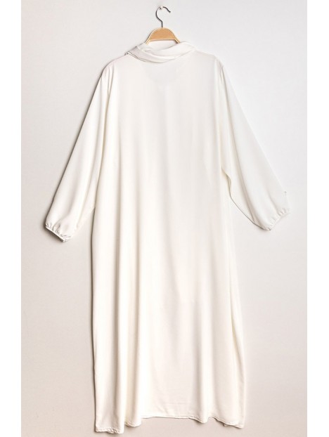 Abaya voile intégré blanc