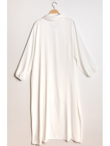 Abaya voile intégré blanc
