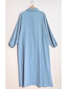 Abaya voile intégré bleu clair