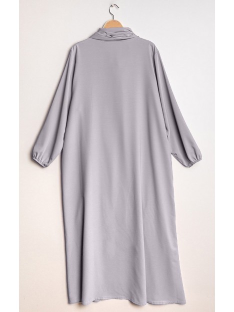 Abaya voile intégré gris