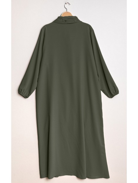 Abaya voile intégré kaki