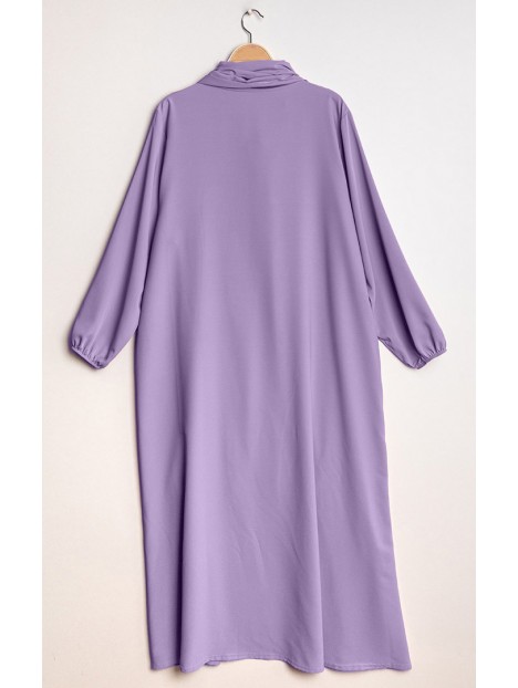 Abaya voile intégré violet lilas