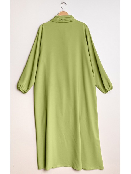 Abaya voile intégré vert pomme