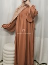 Abaya manche ballon camel