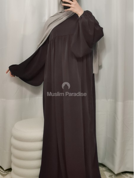 Abaya manche ballon noir