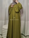 Abaya manche large vert olive