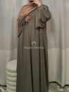 Abaya manche large taupe