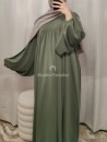 Abaya manche ballon kaki