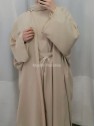 Ensemble abaya kimono pas cher beige