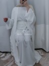 Abaya 3 pièces Blanc