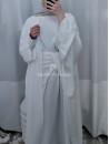 Ensemble abaya kimono pas cher blanc