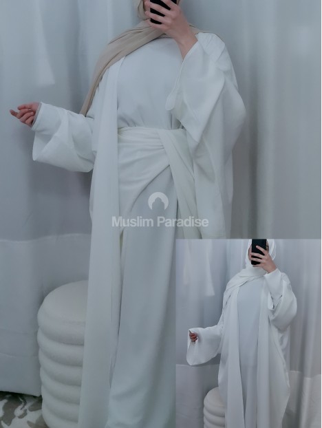 ensemble abaya aïd blanc