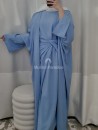 Ensemble abaya kimono pas cher bleu