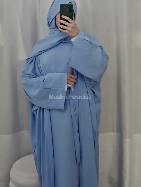 Ensemble abaya bleu