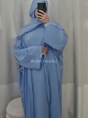Ensemble abaya bleu