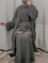 Conjunto 3 piezas kimono abaya delantal - Muslim Paradise