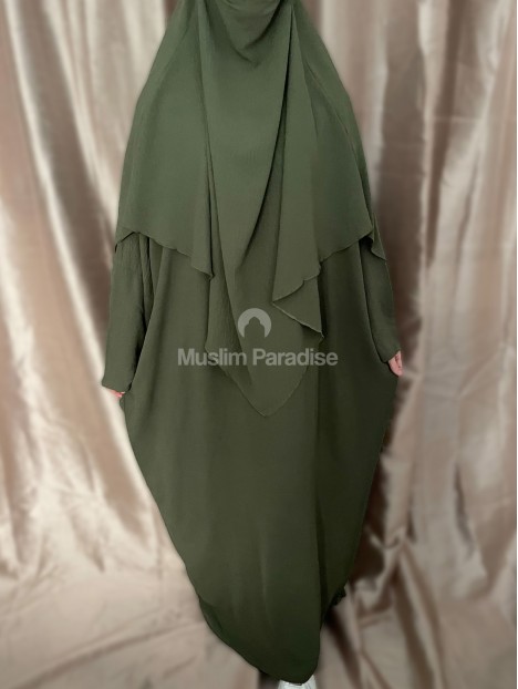 Abaya khimar Jazz Kaki