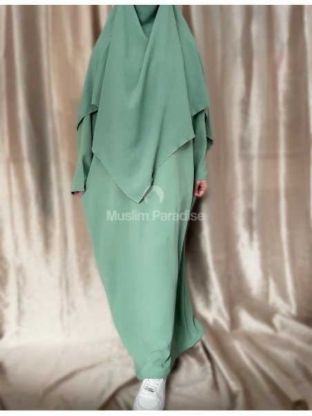 Abaya khimar Jazz Vert d'eau
