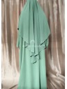 Ensemble khimar abaya pas cher vert d'eau