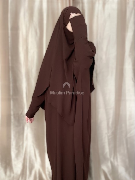 Abaya khimar Jazz Marron