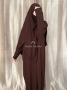 Abaya khimar Jazz Marron