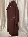 Ensemble khimar abaya pas cher marron foncé