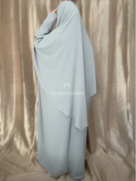 Ensemble khimar abaya pas cher gris clair