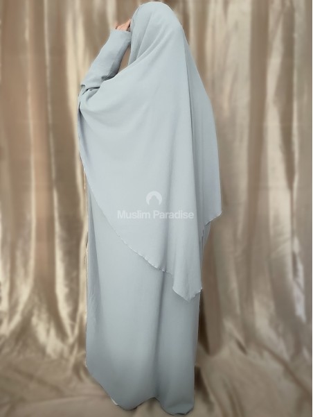 Ensemble khimar abaya pas cher gris clair