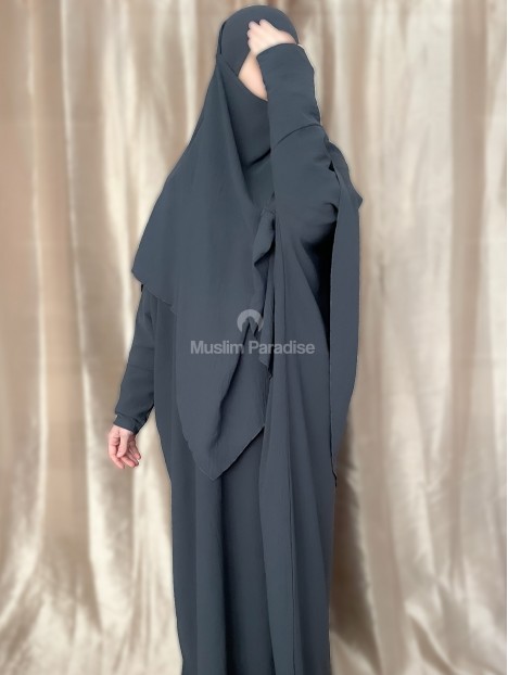 Abaya khimar Jazz Gris Foncé