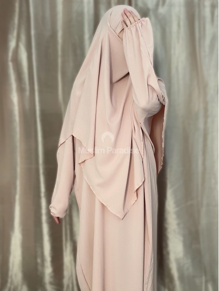 abaya soie de medine rose clair