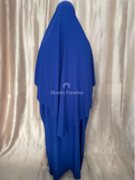 abaya soie de medine bleu royal