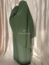 Ensemble abaya khimar soie de medine kaki