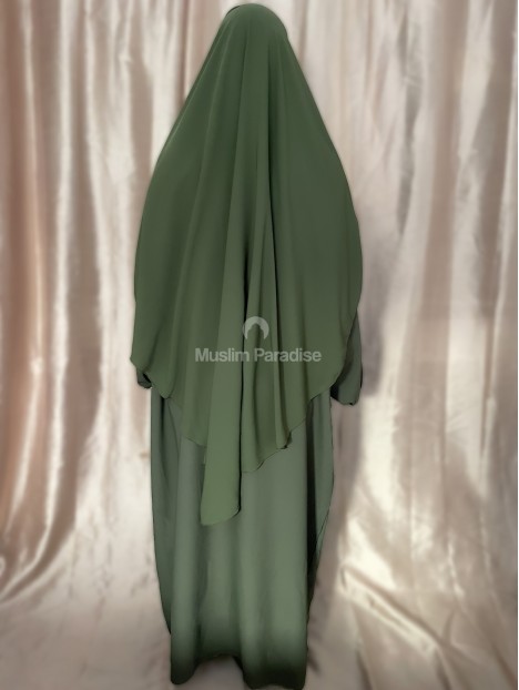 abaya soie de medine kaki