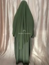 abaya soie de medine kaki