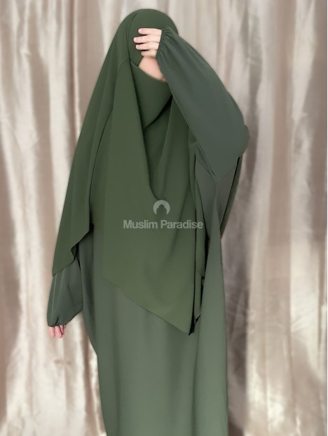 Ensemble Abaya Khimar  - Soie de Medine - Coloris variés - Muslim Paradise
