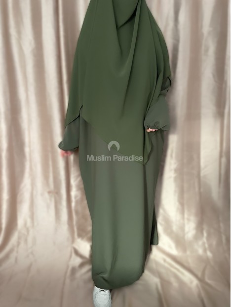 Ensemble abaya khimar muslim paradise kaki
