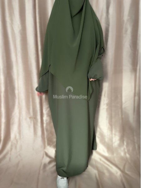 Ensemble abaya khimar muslim paradise kaki
