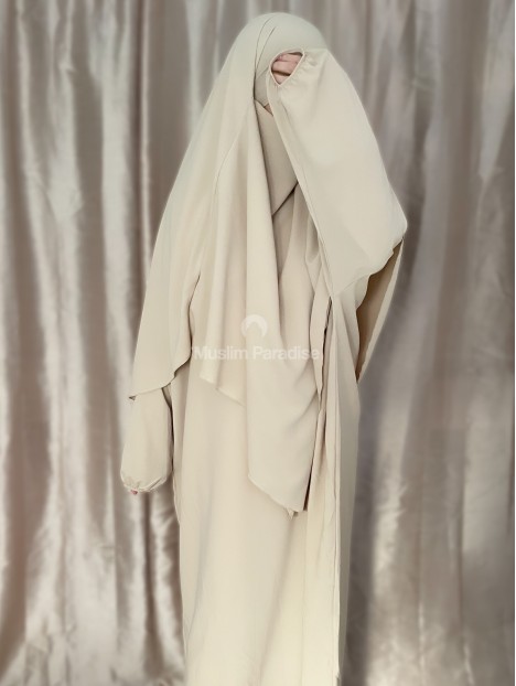Ensemble abaya khimar muslim paradise beige