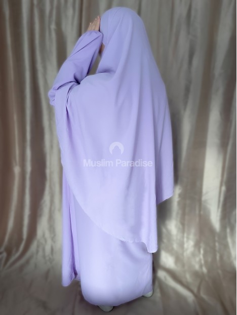 Ensemble abaya khimar soie de medine violet