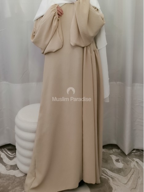 Abaya manche Ballon Jazz beige