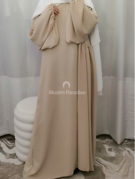 Abaya manche Ballon Jazz beige