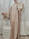 Abaya satiné champagne