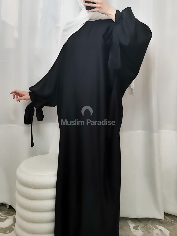 Abaya satiné noir