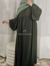 Abaya Manche ballon kaki Jazz