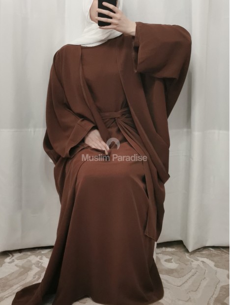abaya kimono Marron