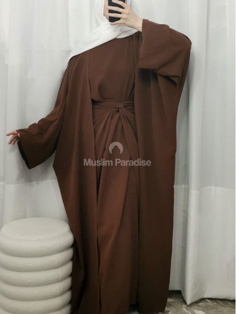 Ensemble abaya marron