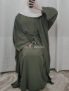 Conjunto 3 piezas kimono abaya delantal - Muslim Paradise