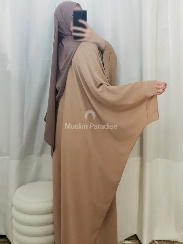 abaya manche pression beige