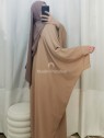 abaya manche pression beige